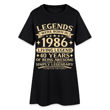 Vintage 1986 Vintage Né 40e anniversaire - Robe T-shirt Femme - noir - Devant