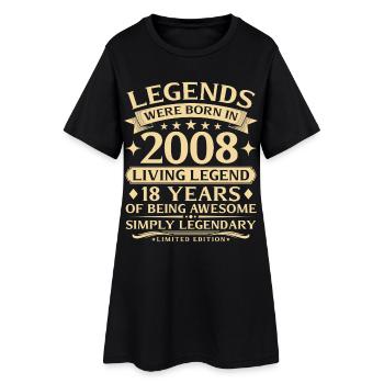 Vintage 2008 Vintage Né 18e anniversaire - Robe T-shirt Femme - noir - Devant