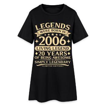 Vintage 2006 Vintage Né 20e anniversaire - Robe T-shirt Femme - noir - Devant