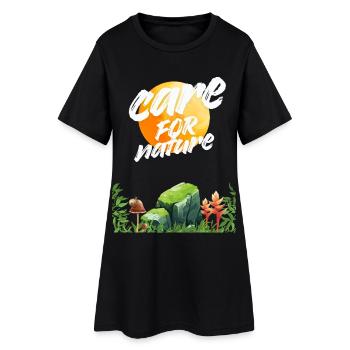 Attention à la nature Scène ensoleillée - Robe T-shirt Femme - noir - Devant