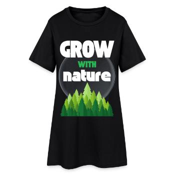 Grandir avec la nature - Robe T-shirt Femme - noir - Devant