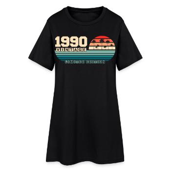 35th Birthday 1990 Vintage 1990 Retro Sunset - Women’s T-Shirt Dress - black - Front