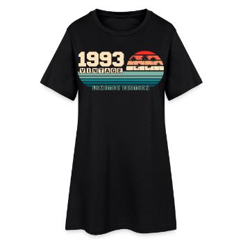32nd Birthday 1993 Vintage 1993 Retro Sunset - Women’s T-Shirt Dress - black - Front