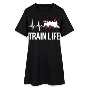 Vie de train Rythme de cœur Locomotive Railfan - Robe T-shirt Femme - noir - Devant
