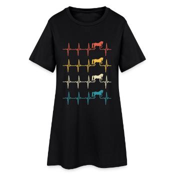 Cheval Retro Battement de cœur cheval - Robe T-shirt Femme - noir - Devant