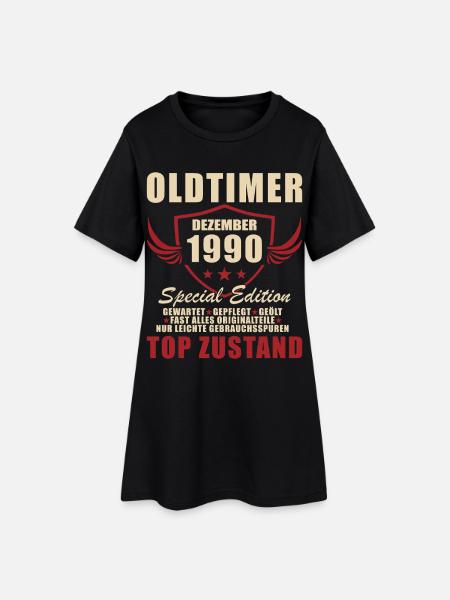 Oldtimer Dezember 1990 Sonderedition - Frauen T-Shirt-Kleid - Schwarz