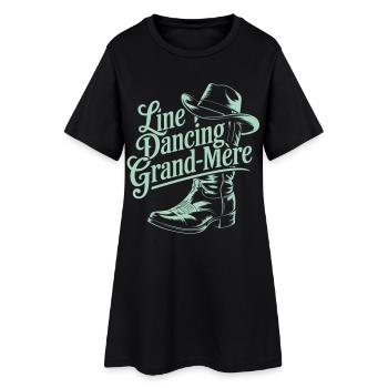 Line Dancing Grand-Mère - Robe T-shirt Femme - noir - Devant