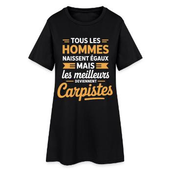 Les Meilleurs Deviennent Carpistes Humour Pêcheur  - Robe T-shirt Femme - noir - Devant