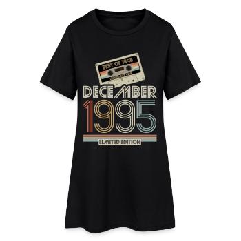 Kassette - Best of December 1995 - Geburtstag - Frauen T-Shirt-Kleid - Schwarz - Vorne