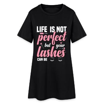  Lash Technician Eyelash Artist Lash Extension - Women’s T-Shirt Dress - black - Front