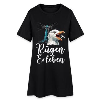 Vacances à Rügen EXPÉRIENCE DE LA MER BALTIQUE : plaisir en mer Baltique - Robe T-shirt Femme - noir - Devant