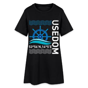 Insel USEDOM Ostsee Usedom Urlaub Lustiges - Frauen T-Shirt-Kleid - Schwarz - Vorne