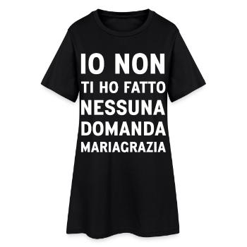 Mariagrazia (Schwarze Version) - Frauen T-Shirt-Kleid - Schwarz - Vorne
