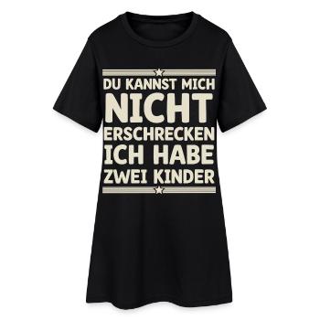 2 enfants Maman Maman Père Papa - Robe T-shirt Femme - noir - Devant