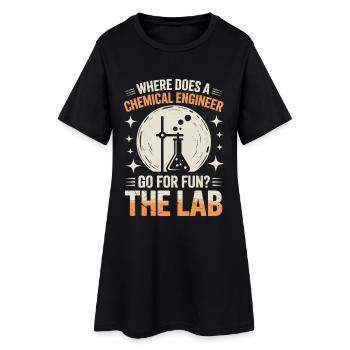 Stolzes Ingenieurslaborleben - Frauen T-Shirt-Kleid - Schwarz - Vorne