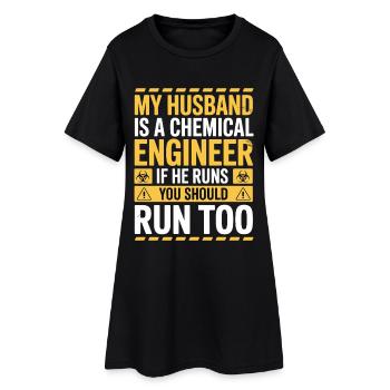 Humour scientifique drôle sur un ingénieur chimiste - Robe T-shirt Femme - noir - Devant