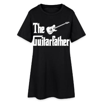 Le Guitariste – Typographie avec guitare - Robe T-shirt Femme - noir - Devant
