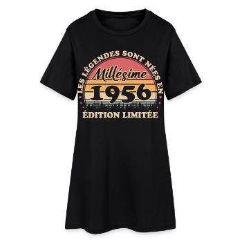 Vintage 1956 Vintage Retro Anniversary 70 Years - Women’s T-Shirt Dress - black - Front
