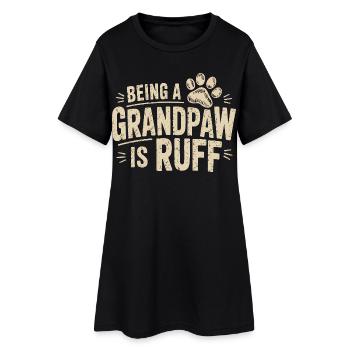 Being a Grandpaw is Ruff - Frauen T-Shirt-Kleid - Schwarz - Vorne