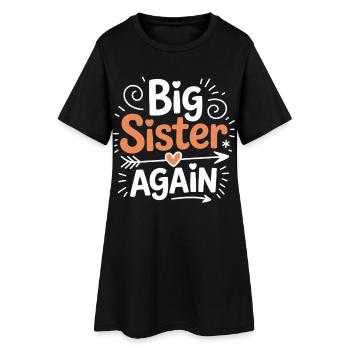 Big sister back - Women’s T-Shirt Dress - black - Front
