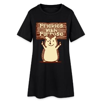 Igel Tag Hedgehog Day Prickles With Purpose - Frauen T-Shirt-Kleid - Schwarz - Vorne