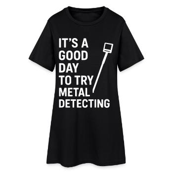 Bonne journée pour essayer la détection de métaux Chasse au trésor amusante - Robe T-shirt Femme - noir - Devant