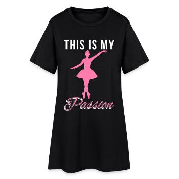 Dancing Passion Pink Silhouette - Women’s T-Shirt Dress - black - Front