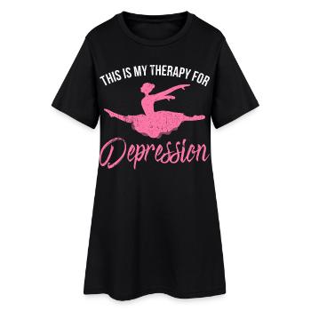 Danse thérapie pour la dépression rose - Robe T-shirt Femme - noir - Devant