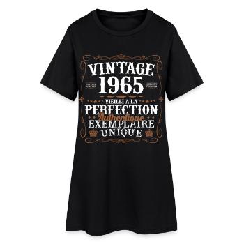 authentique_1965 - Robe T-shirt Femme - noir - Devant