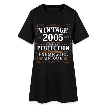 authentique_2005 - Robe T-shirt Femme - noir - Devant