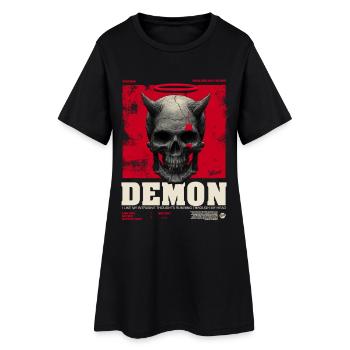 Crâne de Démon avec un Halo Rouge - Robe T-shirt Femme - noir - Devant