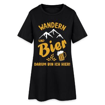Randonnée et bière, c’est pour ça que je suis ici, proverbes sur la bière. - Robe T-shirt Femme - noir - Devant