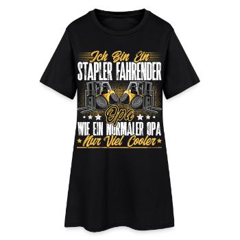 Staplerfahrer Opa - Frauen T-Shirt-Kleid - Schwarz - Vorne