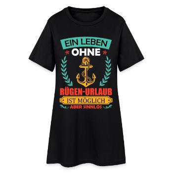 Baltic Sea A LIFE WITHOUT RÜGEN HOLIDAYS IS POSSIBLE - Women’s T-Shirt Dress - black - Front