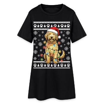 Cadeau de Noël pour un chien de Noël moche pour caniche - Robe T-shirt Femme - noir - Devant