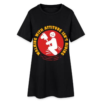 Marche à cheval anti-loisir avec attitude - Robe T-shirt Femme - noir - Devant