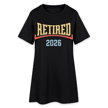 Retired 2026 (Retiree / Concave / 3C) - Women’s T-Shirt Dress - black - Front