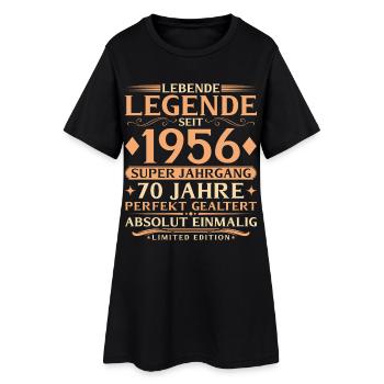 Year of manufacture 1956 Super vintage 70th birthday - Women’s T-Shirt Dress - black - Front
