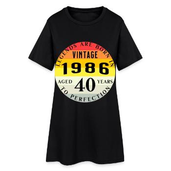 40 Geburtstag Legends Born 1986 Vintage - Frauen T-Shirt-Kleid - Schwarz - Vorne