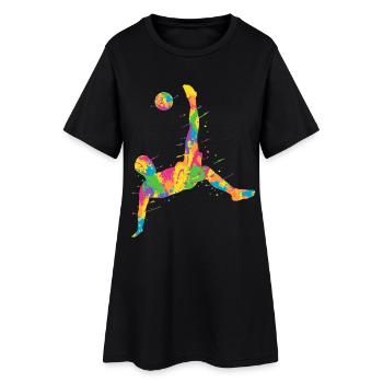Fußball bunt Fußballer Herren Kinder Fussball - Frauen T-Shirt-Kleid - Schwarz - Vorne