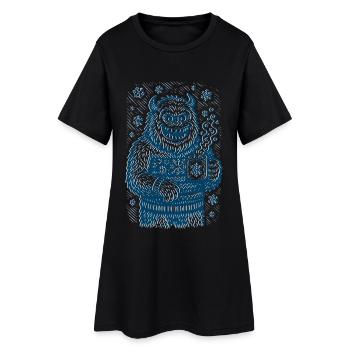 Frostpunk Yeti - Frauen T-Shirt-Kleid - Schwarz - Vorne
