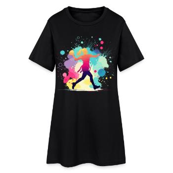 Flag football, graphique du joueur de flag football - Robe T-shirt Femme - noir - Devant
