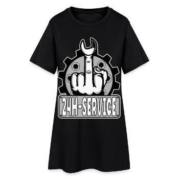 Majeur Doigt Puant 24h Service Design Gris - Robe T-shirt Femme - noir - Devant