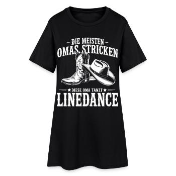 Oma tanzt LineDance - Frauen T-Shirt-Kleid - Schwarz - Vorne