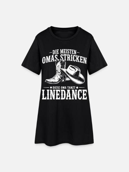 Oma tanzt LineDance - Frauen T-Shirt-Kleid - Schwarz