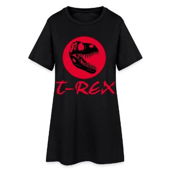 Crâne de tyrannosaure - Robe T-shirt Femme - noir - Devant