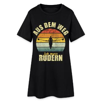 Rameur, rameur, rame, drôle, dire drôle Vintage - Robe T-shirt Femme - noir - Devant