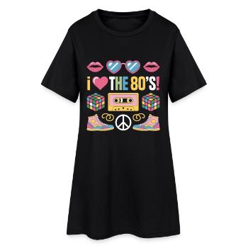 J’adore les années 80 - Robe T-shirt Femme - noir - Devant