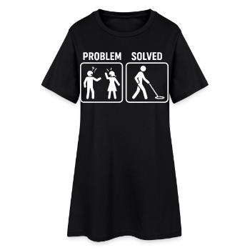 Problème de détection de métaux résolu Conception humoristique - Robe T-shirt Femme - noir - Devant