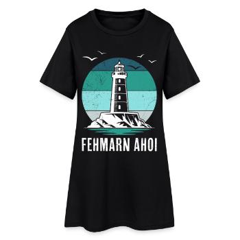 Baltic Sea FEHMARN AHOI Phare Rétro Drôle - Robe T-shirt Femme - noir - Devant